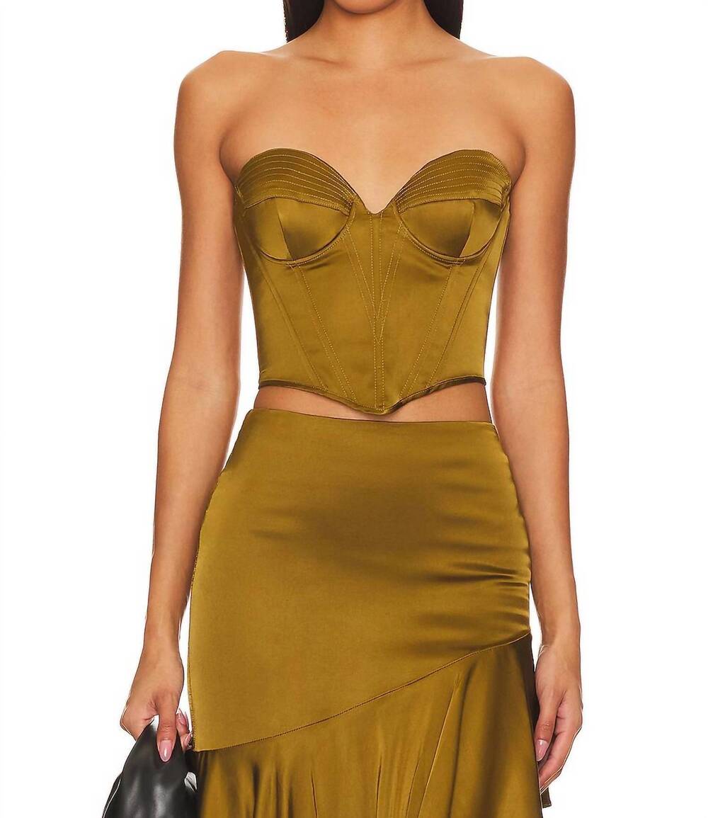 NEW NBD amrita corset top in olive green